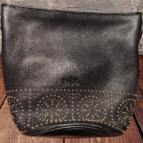 Coach leather studded crossbody black - Picture 1 of 3